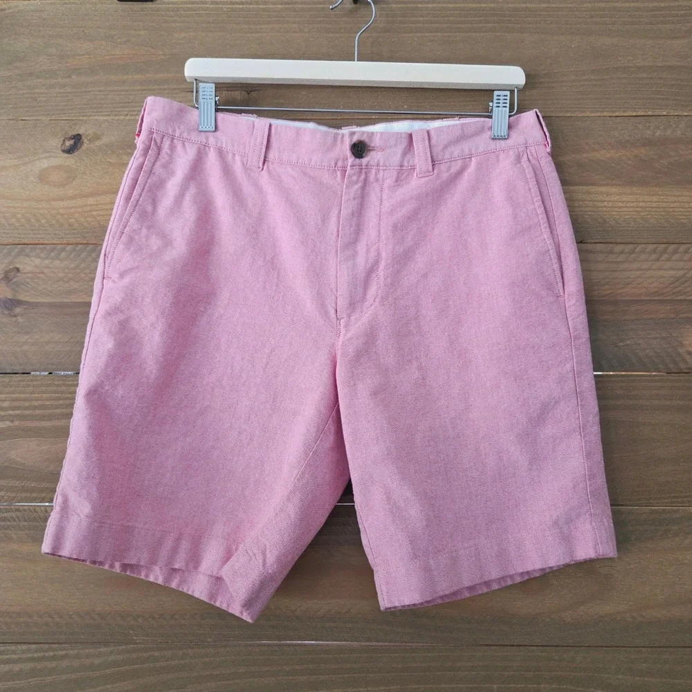 J. Crew Men's Pink Chino Shorts Size 33‎ Flat Front Cotton
